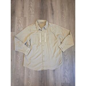 5.11 Tactical Mens Size 2XL XXL Khaki Performance Long Sleeve Chest Pockets